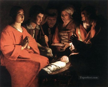 Georges de La Tour Painting - Adoration of the Shepherds candlelight Georges de La Tour